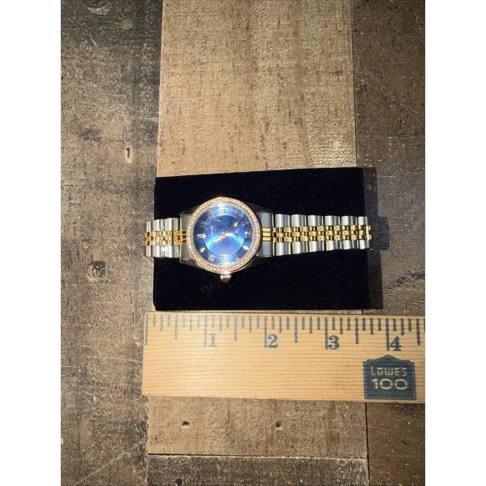 Stauer Womans Watch Blue Muse Water Resistant Calendar Roman Numerals 49422 New